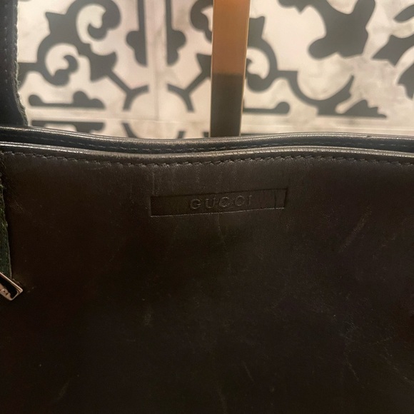 GUC GUCCI Web Sherry Line Tote Bag Leather - Picture 5 of 12